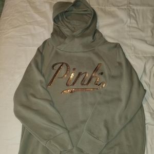 PINK Green Sequin Hoodie